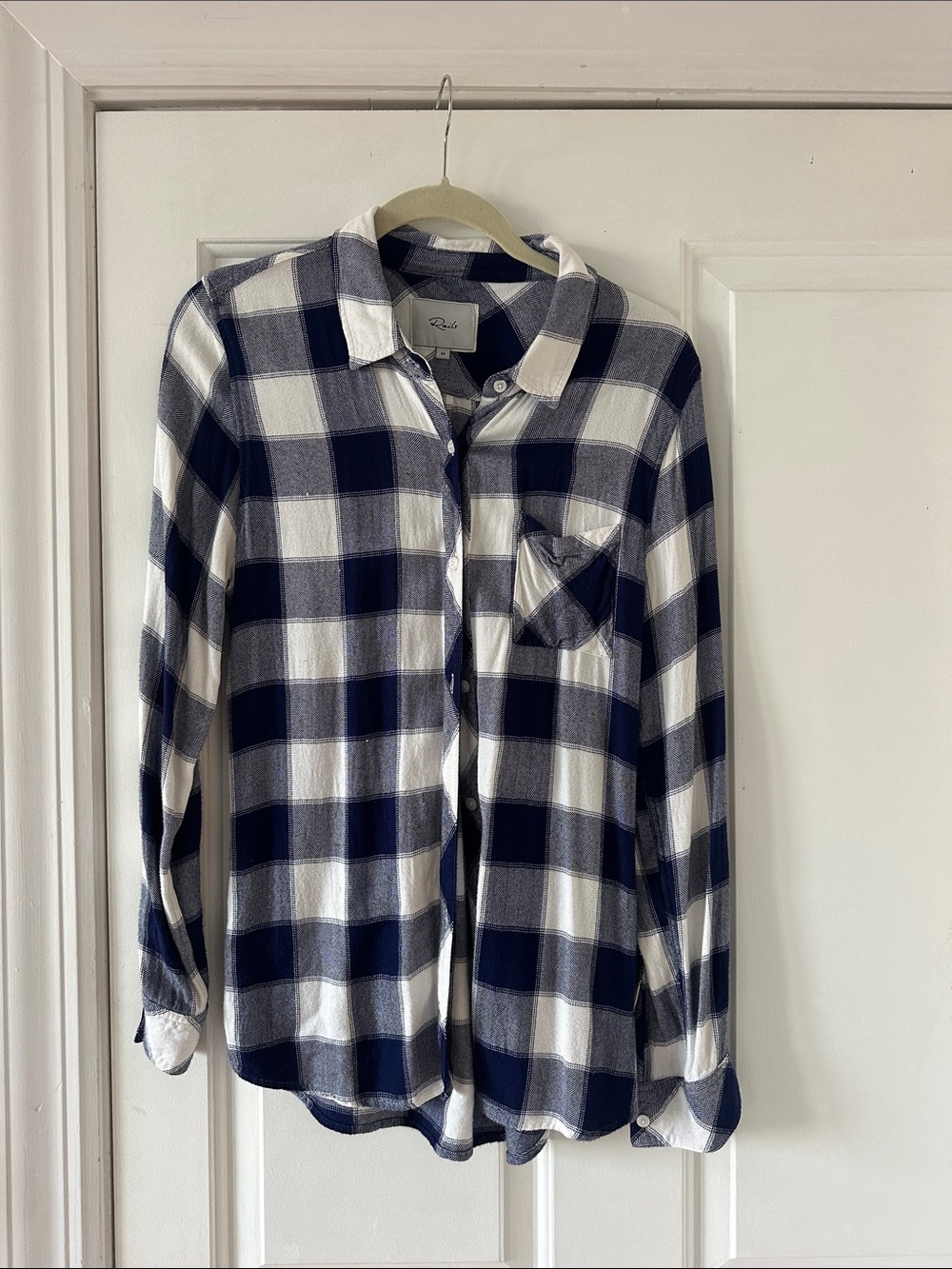 Rails Navy & White Plaid Button-Down Shirt